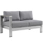 Modway Shore 5-Piece Aluminum Outdoor Patio Sectional Sofa Set in Silver Gray MDY-EEI-2560-SLV-GRY