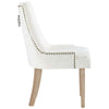 Pose Upholstered Fabric Dining Chair In Ivory - No Shipping Charges