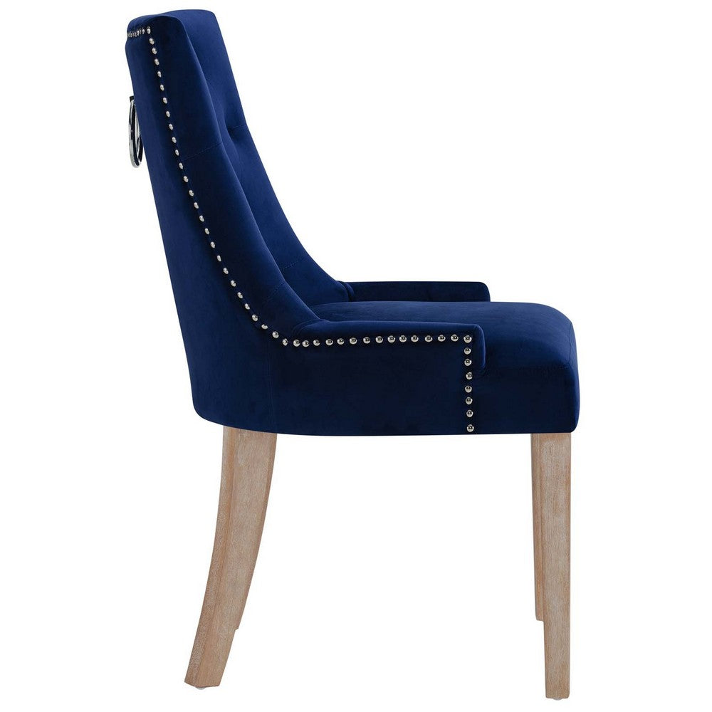 Pose Performance Velvet Dining Chair by Modway| Navy