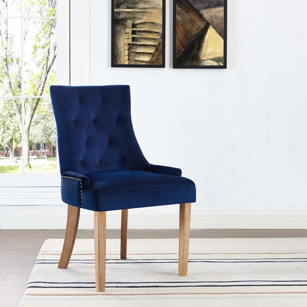 Pose Performance Velvet Dining Chair by Modway| Navy