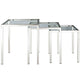 Modway Nimble Glass and Stainless Steel 3-Piece Side Nesting Table Set In Silver MDY-EEI-257