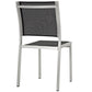 Shore Side Chair Outdoor Patio Aluminum Set of 2, Silver Black - No Shipping Charges