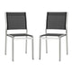 Shore Outdoor Patio Aluminum Side Chair Set of 2 by Modway| Silver Black
