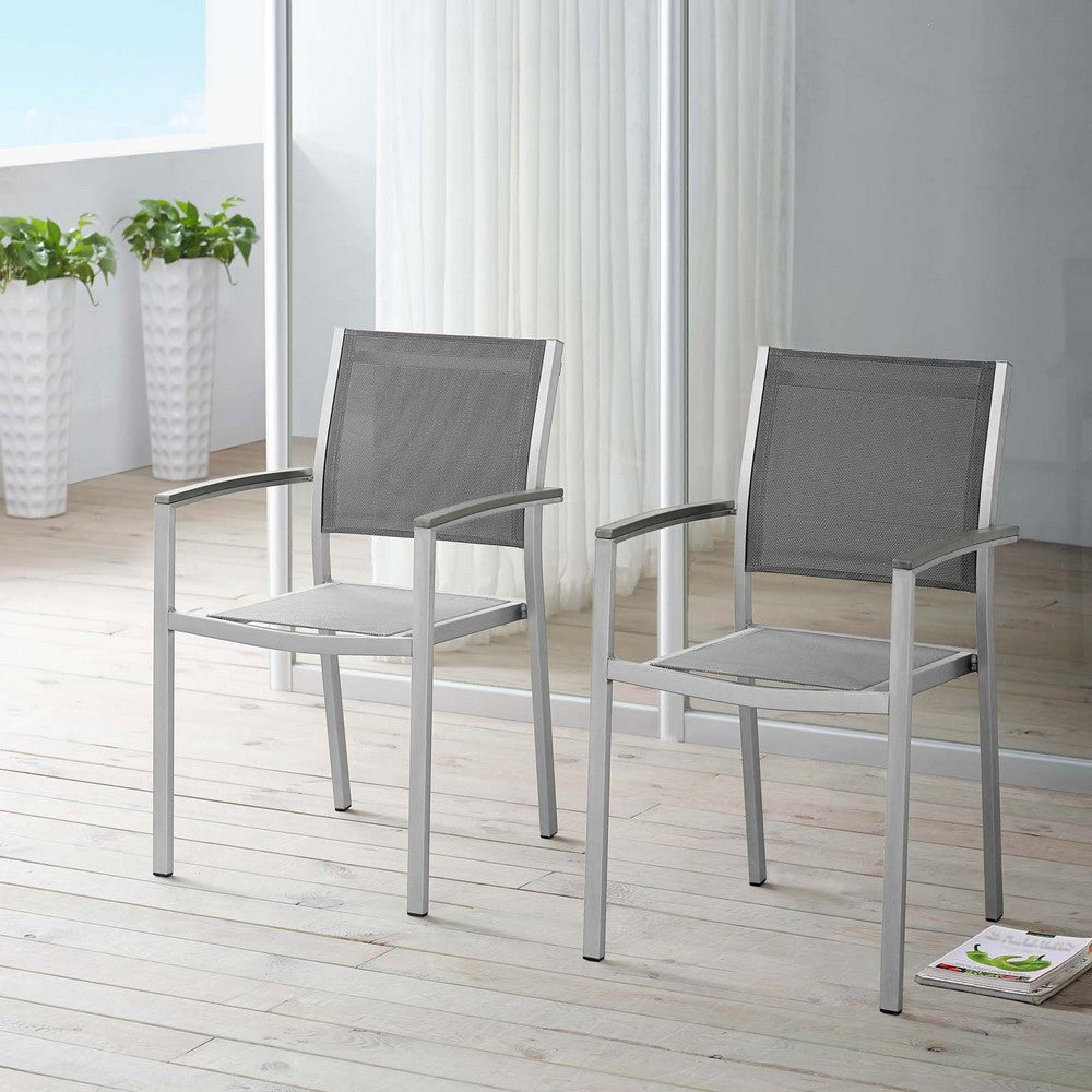 Shore Dining Chair Outdoor Patio Aluminum Set of 2 - No Shipping Charges