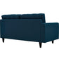 Modway Empress Mid-Century Modern Upholstered Fabric Left-Facing Loveseat In Azure MDY-EEI-2589-AZU