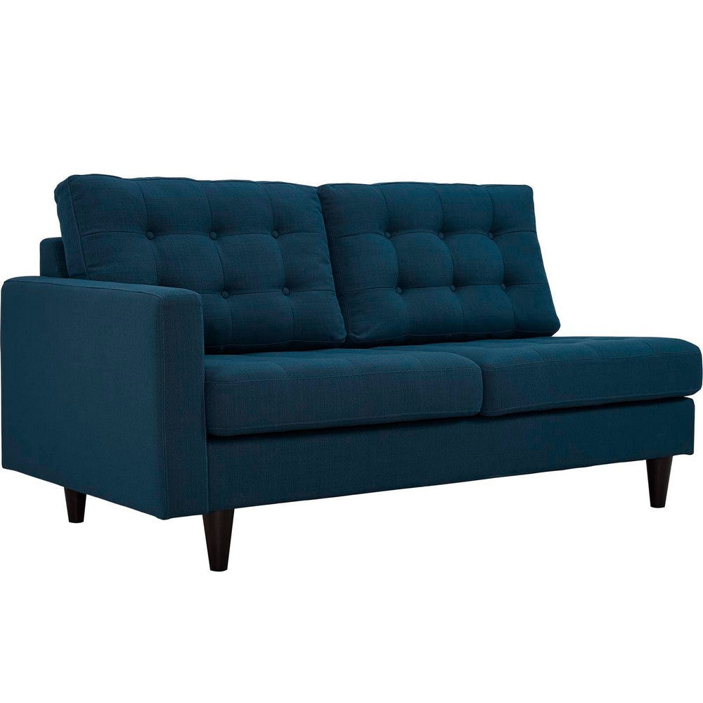 Modway Empress Mid-Century Modern Upholstered Fabric Left-Facing Loveseat In Azure