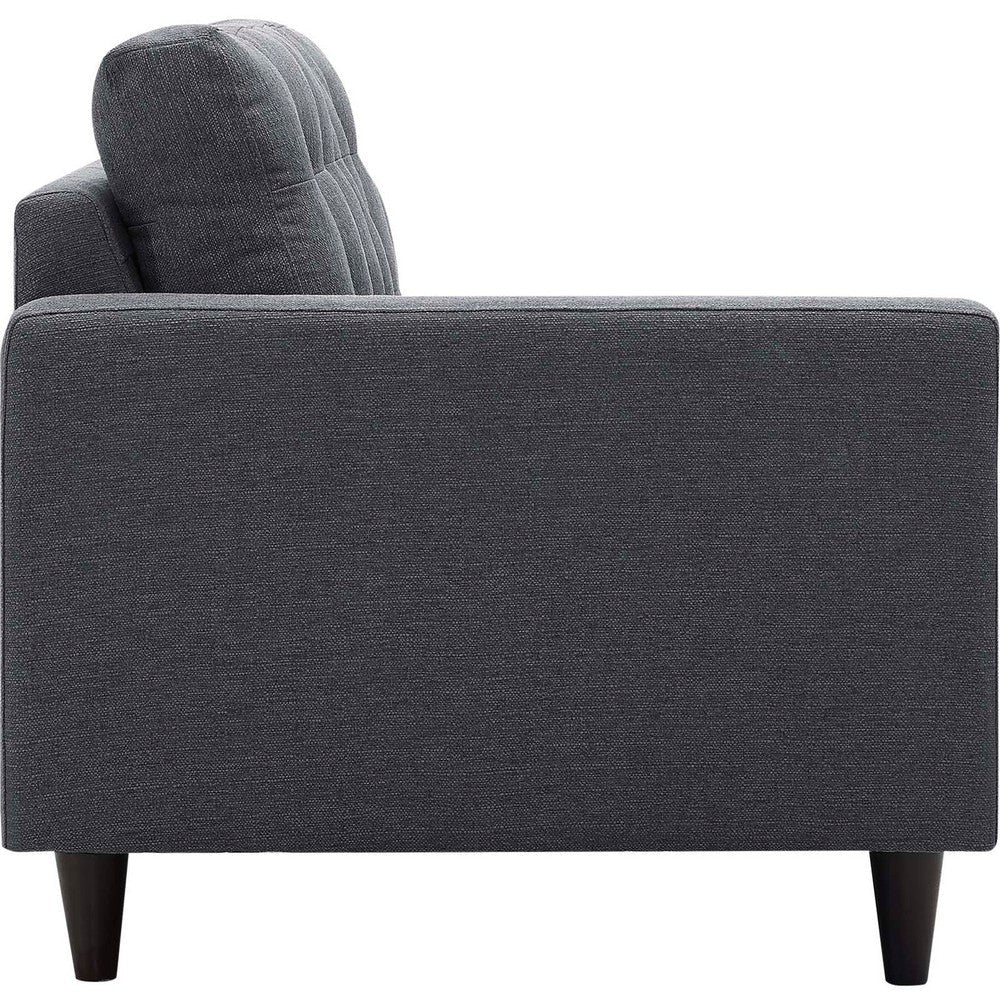 Modway Empress Mid-Century Modern Upholstered Fabric Left-Facing Loveseat In Gray MDY-EEI-2589-DOR