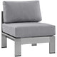 Shore 3 Piece Outdoor Patio Aluminum Sectional Sofa Set Silver Gray - No Shipping Charges MDY-EEI-2598-SLV-GRY