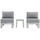Shore 3 Piece Outdoor Patio Aluminum Sectional Sofa Set Silver Gray - No Shipping Charges MDY-EEI-2598-SLV-GRY