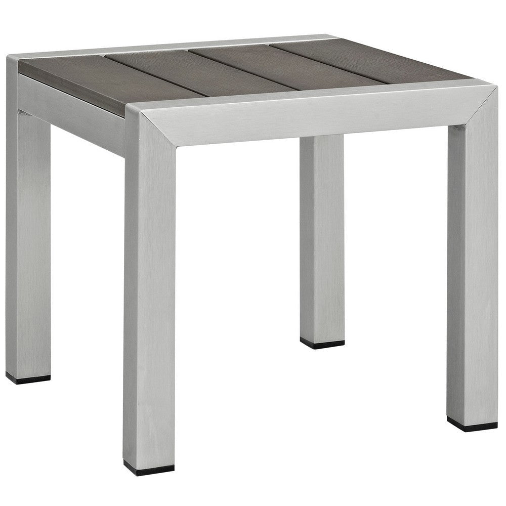Shore 3 Piece Outdoor Patio Aluminum Sectional Sofa Set Silver Gray - No Shipping Charges MDY-EEI-2599-SLV-GRY