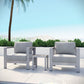 Shore 3 Piece Outdoor Patio Aluminum Sectional Sofa Set, Silver Gray - No Shipping Charges