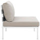 Harmony Armless Outdoor Patio Aluminum Chair by Modway| White Beige