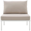 Harmony Armless Outdoor Patio Aluminum Chair by Modway| White Beige