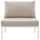 Harmony Armless Outdoor Patio Aluminum Chair by Modway| White Beige