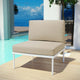 Harmony Armless Outdoor Patio Aluminum Chair by Modway| White Beige