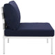 Harmony Armless Outdoor Patio Aluminum Chair by Modway| White Navy