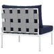 Harmony Armless Outdoor Patio Aluminum Chair by Modway| White Navy