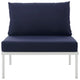 Harmony Armless Outdoor Patio Aluminum Chair by Modway| White Navy