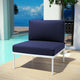 Harmony Armless Outdoor Patio Aluminum Chair by Modway| White Navy