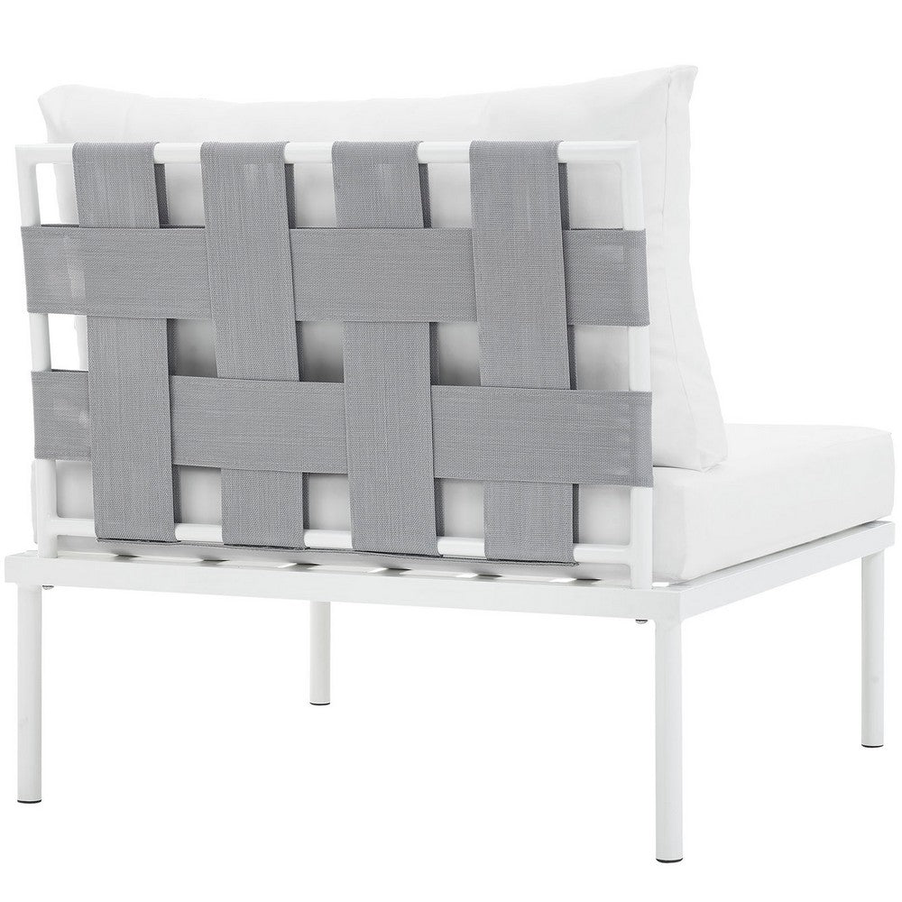 Harmony Armless Outdoor Patio Aluminum Chair by Modway| White White