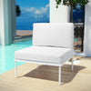 Harmony Armless Outdoor Patio Aluminum Chair, White White - No Shipping Charges