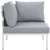 Harmony Outdoor Patio Aluminum Corner Sofa by Modway| White Gray