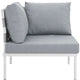 Harmony Outdoor Patio Aluminum Corner Sofa by Modway| White Gray