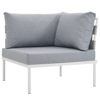 Harmony Outdoor Patio Aluminum Corner Sofa by Modway| White Gray