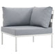 Harmony Outdoor Patio Aluminum Corner Sofa by Modway| White Gray