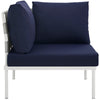 Harmony Outdoor Patio Aluminum Corner Sofa by Modway| White Navy