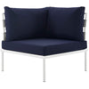 Harmony Outdoor Patio Aluminum Corner Sofa by Modway| White Navy
