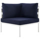 Harmony Outdoor Patio Aluminum Corner Sofa by Modway| White Navy