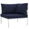 Harmony Outdoor Patio Aluminum Corner Sofa by Modway| White Navy