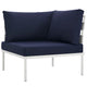 Harmony Outdoor Patio Aluminum Corner Sofa by Modway| White Navy