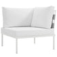 Harmony Outdoor Patio Aluminum Corner Sofa, White White - No Shipping Charges