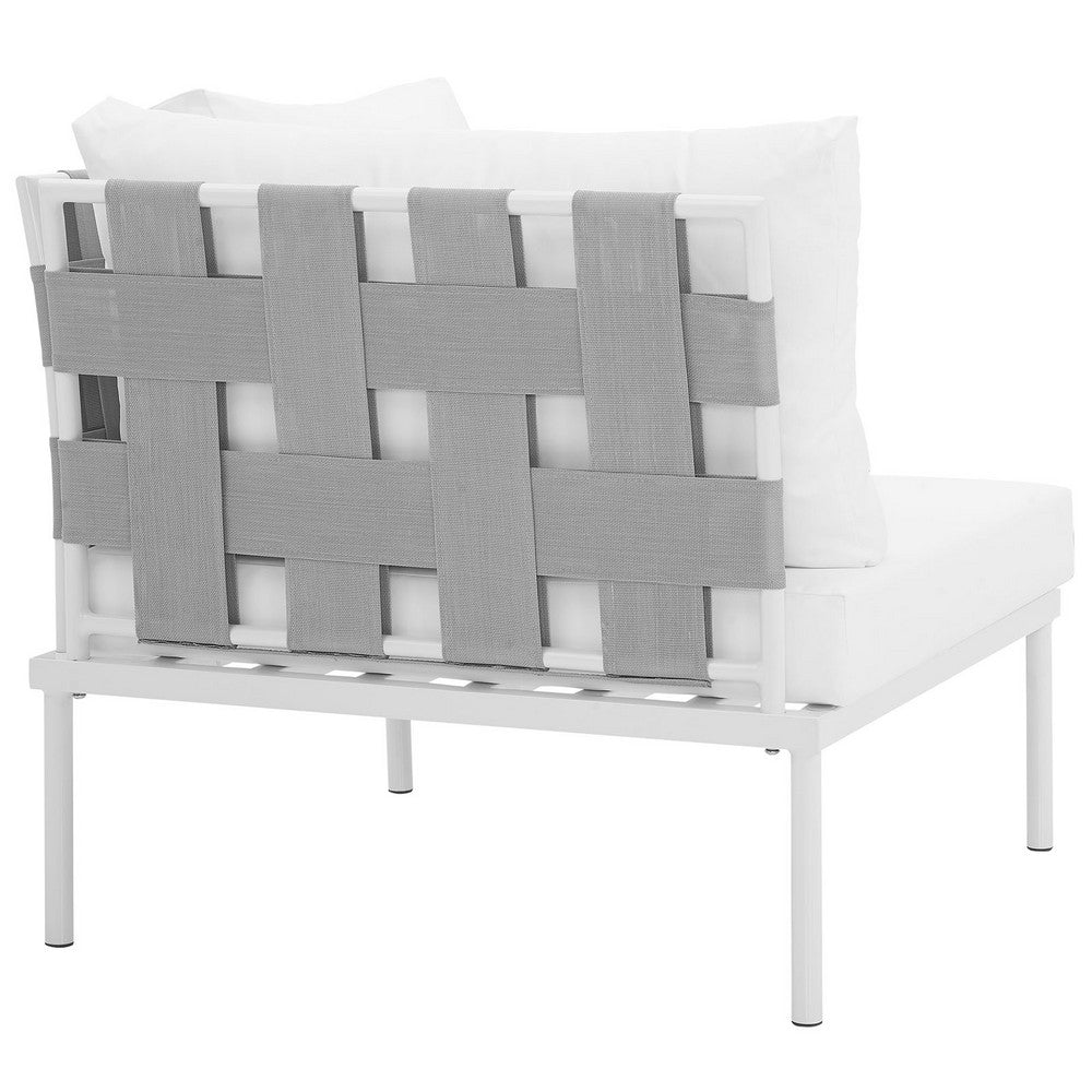Harmony Outdoor Patio Aluminum Corner Sofa by Modway| White White
