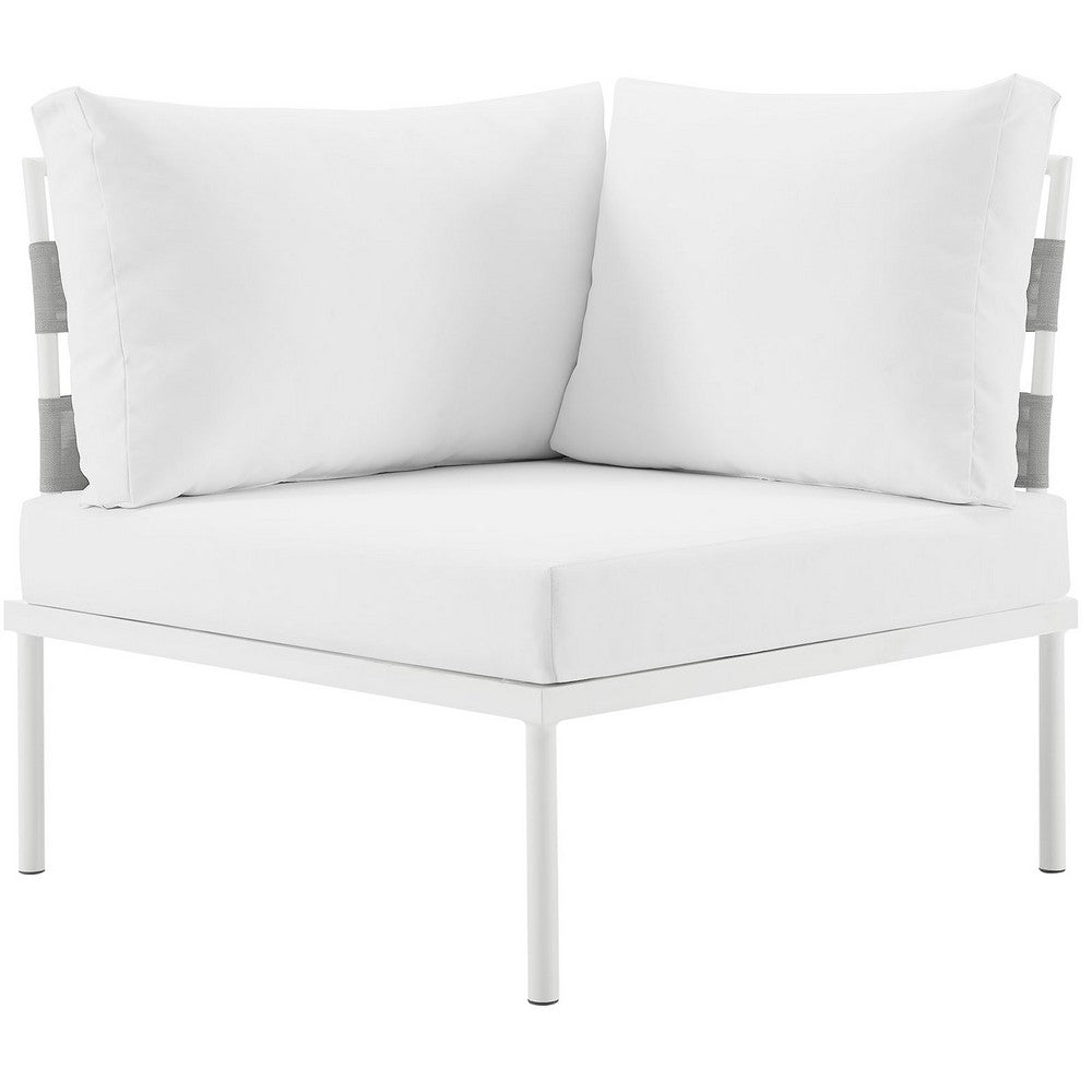 Harmony Outdoor Patio Aluminum Corner Sofa by Modway| White White