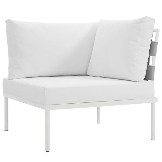 Harmony Outdoor Patio Aluminum Corner Sofa by Modway| White White