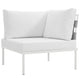 Harmony Outdoor Patio Aluminum Corner Sofa by Modway| White White
