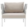 Harmony Outdoor Patio Aluminum Armchair by Modway| White Beige