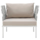 Harmony Outdoor Patio Aluminum Armchair by Modway| White Beige