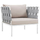 Harmony Outdoor Patio Aluminum Armchair by Modway| White Beige