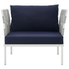 Harmony Outdoor Patio Aluminum Armchair by Modway| White Navy