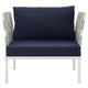Harmony Outdoor Patio Aluminum Armchair by Modway| White Navy