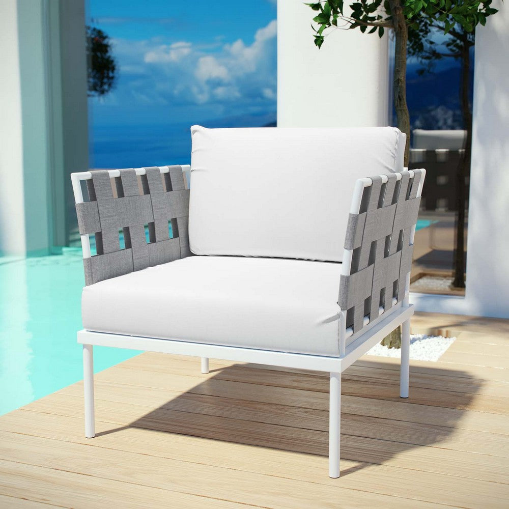 Harmony Outdoor Patio Aluminum Armchair by Modway| White White