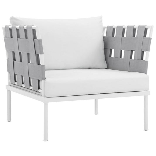 Harmony Outdoor Patio Aluminum Armchair, White White - No Shipping Charges