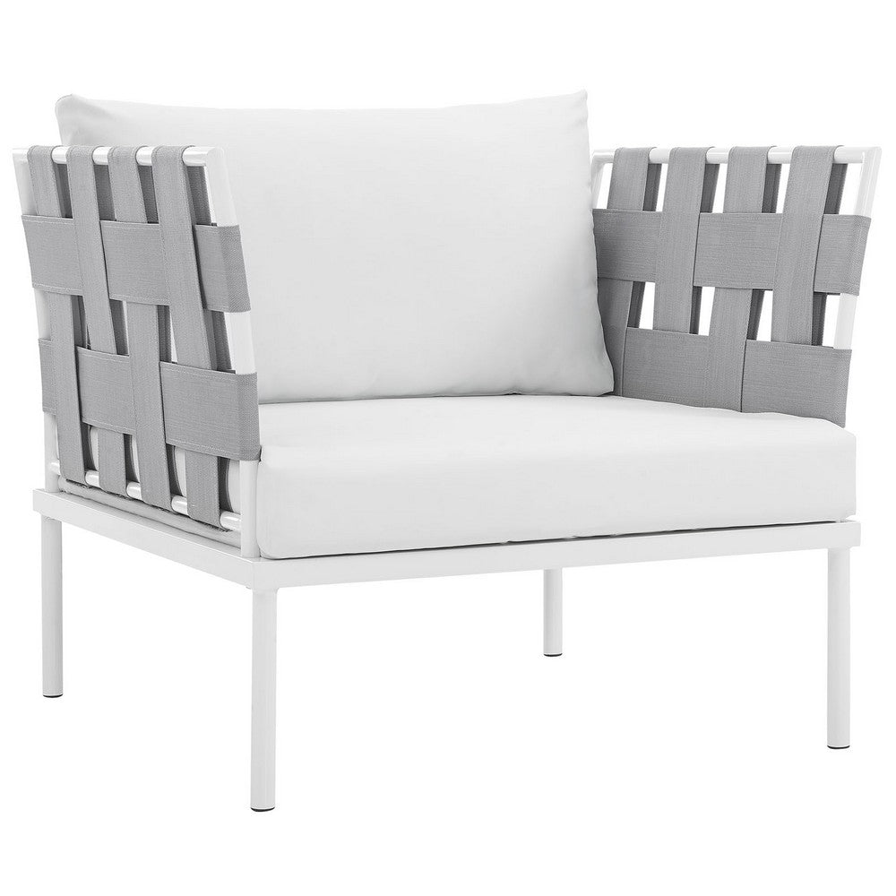 Harmony Outdoor Patio Aluminum Armchair by Modway| White White