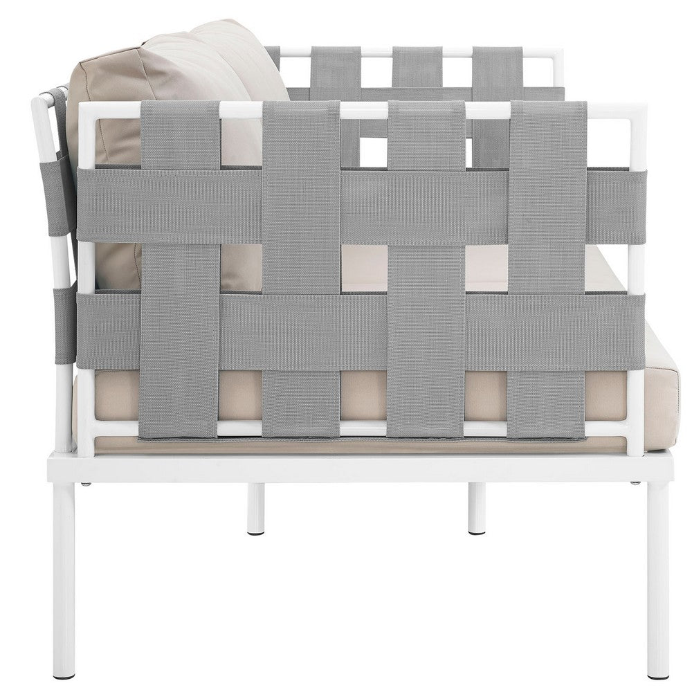 Harmony Outdoor Patio Aluminum Loveseat by Modway| White Beige