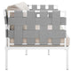 Harmony Outdoor Patio Aluminum Loveseat by Modway| White Beige