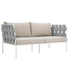 Harmony Outdoor Patio Aluminum Loveseat by Modway| White Beige